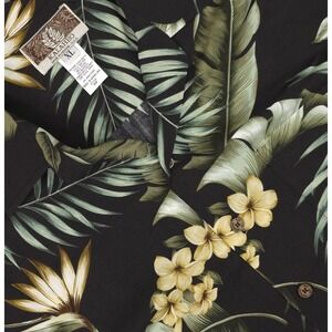 Kalaheo Shirt Mens XL Black Hawaiian Aloha Floral Short Sleeve Hawaii USA 258